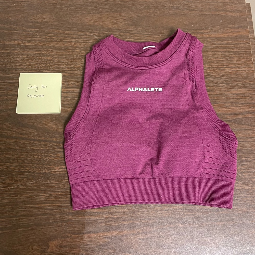 Alphalete Ozone Crop Bra: Grape